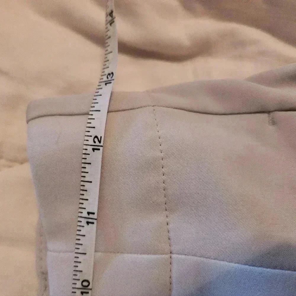 Vintage Pale Blue Wide Leg Trousers High Waisted Pockets Belt Loops Gray Cropped